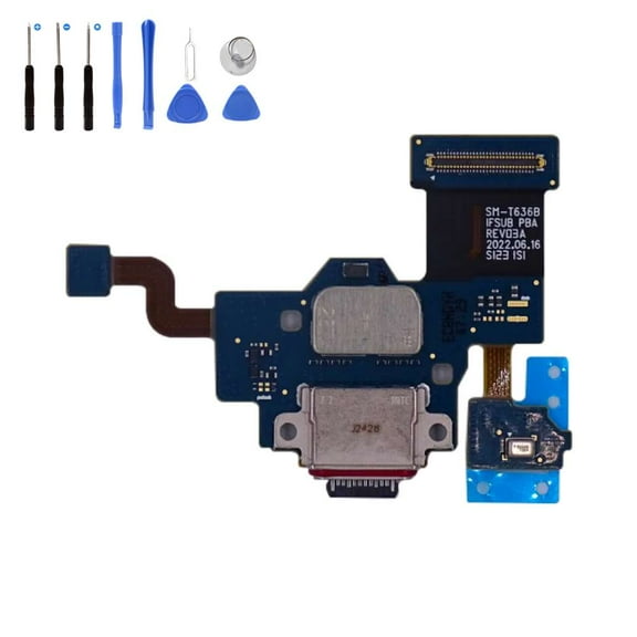 Eutoping USB Charging Port For Samsung Galaxy Tab Active4 Pro 5G T636 Galaxy Tab Active4 Pro Wi-Fi T630 Dock Connector Charger Board Flex Cable Assembly Replacement with tool