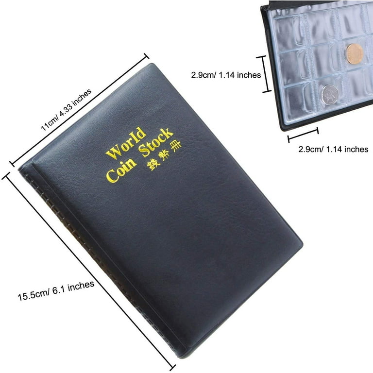 Manunclaims 120 Pockets Coin Holder Collection Coin Storage Album Book for  Collectors, Money Penny Pocket 