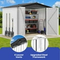 thumbnail image 2 of ModFusion 7.5x5 ft Storage Shed with Door, Reinforcement Metal Frame, Patio Tool House, White, 2 of 10