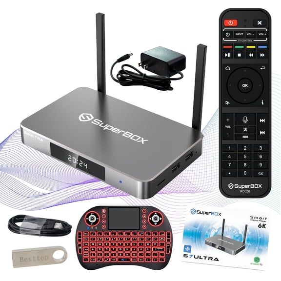 2026 Latest Superbox S7 Ultra Fully Loaded,4G 128G 64G ROM for Superbox S7ultra with Voice Remote, 7-day Time Shift & Parental Control