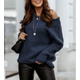 thumbnail image 2 of CAILDANL Women Casual Long Sleeve Fall Sweaters Crew Neck Solid Color Soft Ribbed Knitted Oversized Pullover Loose Fit Jumper, 2 of 2
