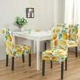 thumbnail image 2 of Lemon Dining Chair Covers Set of 4 Stretch Kitchen Chair Slipcovers Bright Yellow Fruit Print Washable Polyester Removable Seat Protector for Summer Home Decor, 2 of 7