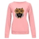 thumbnail image 3 of Puntoco mujeres o-cuello encantador búho impresión cómoda manga larga sudadera tops Puntoco Puntoco-1498, 3 of 4
