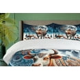 thumbnail image 6 of Ambesonne Rustic Duvet Cover Set, Ethnic Night Woods Moon Cow, Calking, Petrol Blue and Burnt Sienna, 6 of 6