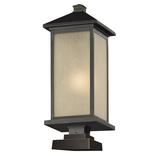 Z-Lite 548PHB-SQPM-ORB- Outdoor Post Light Oil Rubbed Bronze Aluminum Glass