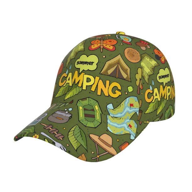 Fotbe Camping 1 Gorro Clásico de Béisbol, Gorra Ajustable con Broche Snapback, Gorro de Exterior de Algodón Suave