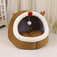 thumbnail image 4 of Yannianjz Winter Warm Cat Dog Tent Thickened Dogs Cat Beds for Indoor Dog Cats Kennel Pet Tent Warm Outdoor Cats Enclosures Cave Covered Dogs Bed Fits Puppy Small Pet for Men Women Cute Stuff, 4 of 6