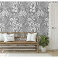 thumbnail image 5 of S4Sassy Peel & Stick Vinyl Wallpaper, Botanical Jungle Wallpaper Contact Paper Waterproof - Gray, 25"X 240", Removable Wall Covering For Home Decor In Bedrooms, Renter Spaces, Cabinets, 5 of 9