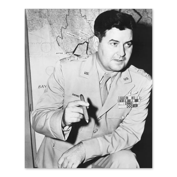 1945 Curtis E Lemay Portrait Photo - 8x10 Inch Vintage Photo of US Air Force General Curtis Lemay Poster Wall Art