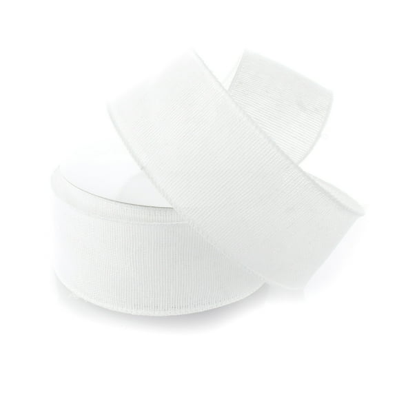 Hairbow Center Christmas White Jute Traditions Wired Burlap Ribbon, 900" x 2.5"