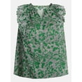 thumbnail image 5 of Terra & Sky Women's Plus Sleeveless Eyelet Ruffled Trim Cotton Tank Top, Sizes 0X-5X, 5 of 5