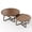 Brown, variant on Set of 2 Round Nesting Coffee Tables, Iron and MDF Small Space Living Room Side Tables, 80 x 80 x 49 cm , Brown