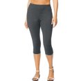 thumbnail image 1 of Just My Size Leggings Capri en Jersey de Coton Extensible pour Femmes, 5X, Charbon Chiné, 1 of 2