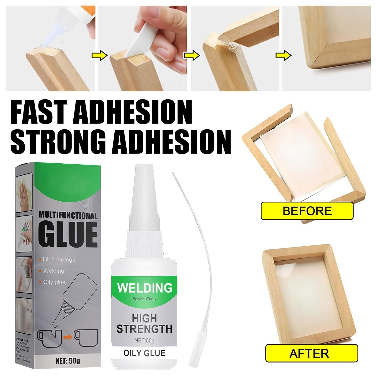 Magic Glue Strong & Fast Waterproof, Welding High Strength Oily Glue, Waterproof & High-Temperature Resistant Universal Repair Adhesive for Plastic, Wood, Ceramics