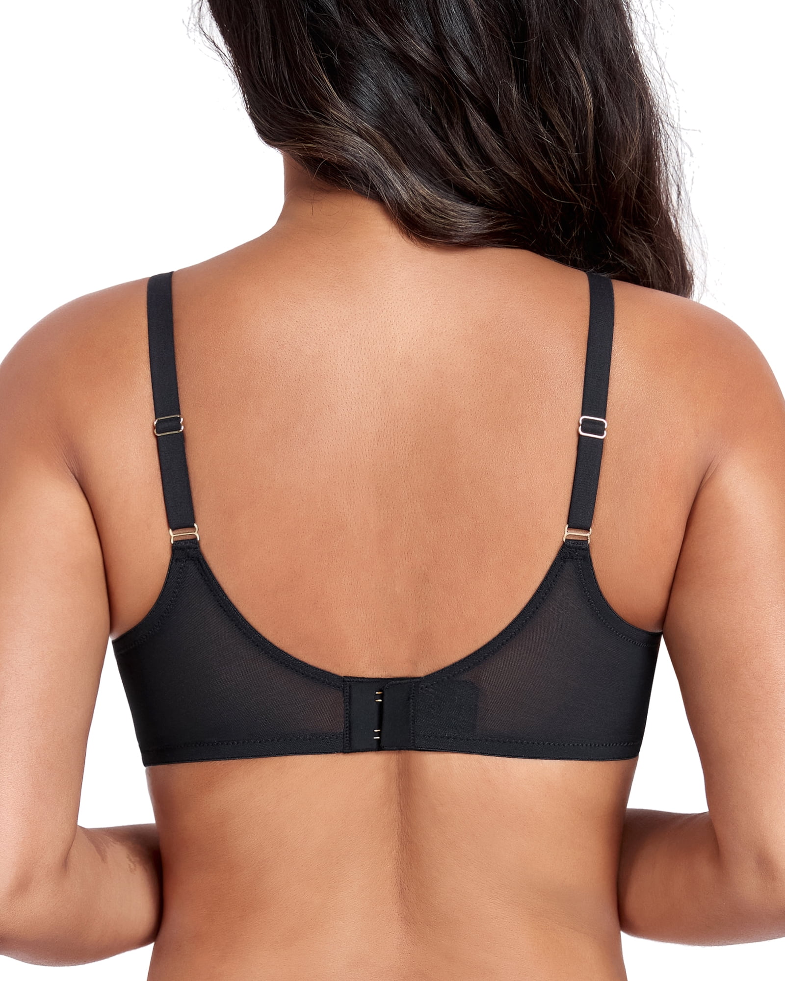 Exerin Women's See Through Underwire Unlined Comfort Sexy Sheer Mesh Bra(34DD,Black)