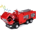 thumbnail image 2 of Camión de bomberos de juguete HUOGUO Metal con luz y sonido para niños de 3 a 7 años, 2 of 5