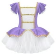 thumbnail image 3 of Aislor Girls Ruffles Sleeve Tutu Xmas Dance Dress Miss Santa Cosplay Gown Purple 6, 3 of 7