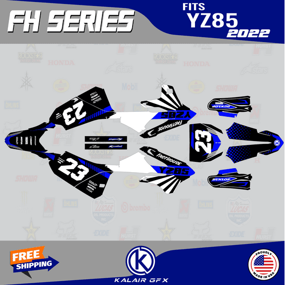 Kalair GFX Graphics Kit for Yamaha YZ85 (2022-2023) Fh Series
