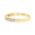thumbnail image 3 of 1/7 CT Round & Baguette Cut White Cubic Zirconia Miligrain Engagement Band Ring In 14K Yellow Gold Plated Sterling Silver (Color: White, Clarity: VVS1-VVS2, 0.15 Cttw) -7.5, 3 of 7