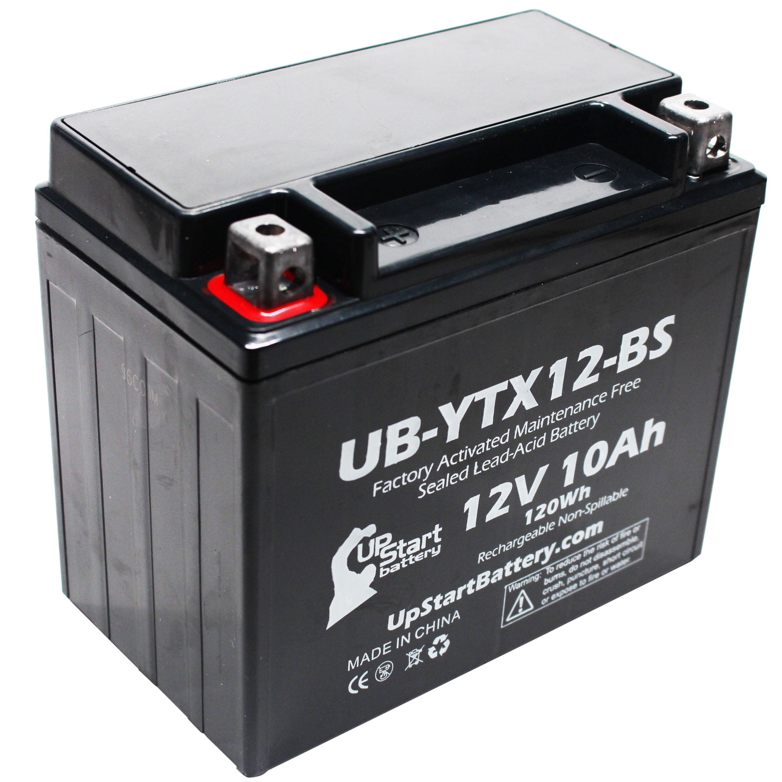ES 250 CC Factory Activated UB-YTX12-BS 10Ah 12V Maintenance Free UpStart Battery Replacement 2003 Honda TRX250 Recon ATV Battery 