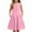 Pink, variant on KAUOD Girls Sleeveless Summer Dress Buttons Crew Neck Pleated Knee Length Dresses Solid Smocked Skirts with Pocks for Kids