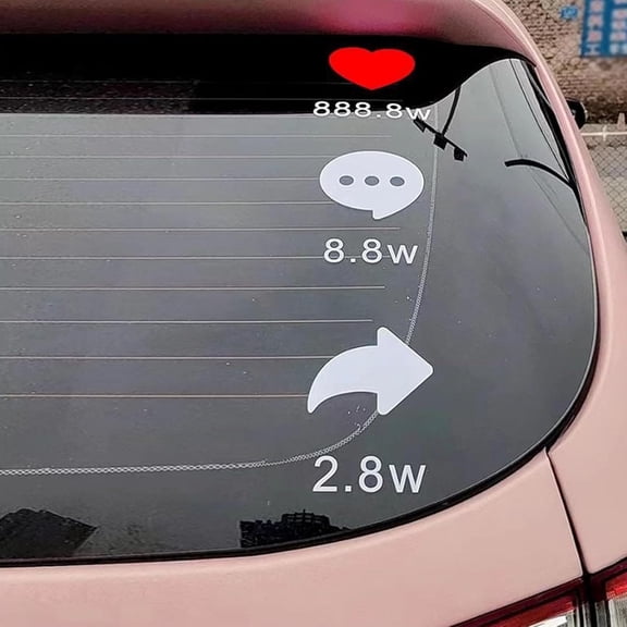 Heart Themed Car Window Decals, Fun Little Red Heart Stickers for Car Window & Mirror Decor, Peel and Stick Vinyl Decals for Car, Truck, SUV, DIY Vehicle Accessories(RL 3 PCS)