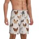 thumbnail image 2 of Balery Various Chicken Pantalones cortos de pijama de punto de algodón para hombre con cinturilla y bolsillos-XX-Large, 2 of 6