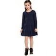 thumbnail image 4 of Arshiner Girls' Super Soft Cotton Long Sleeve Tiered Dress, 4 of 10