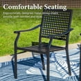 thumbnail image 3 of Summit Living 2-Piece Outdoor Patio Dining Chairs, XL Metal Stackable Armchairs (Weight Capacity 350 lbs) Suitable for Garden, Porch and Yard, Black, 3 of 9
