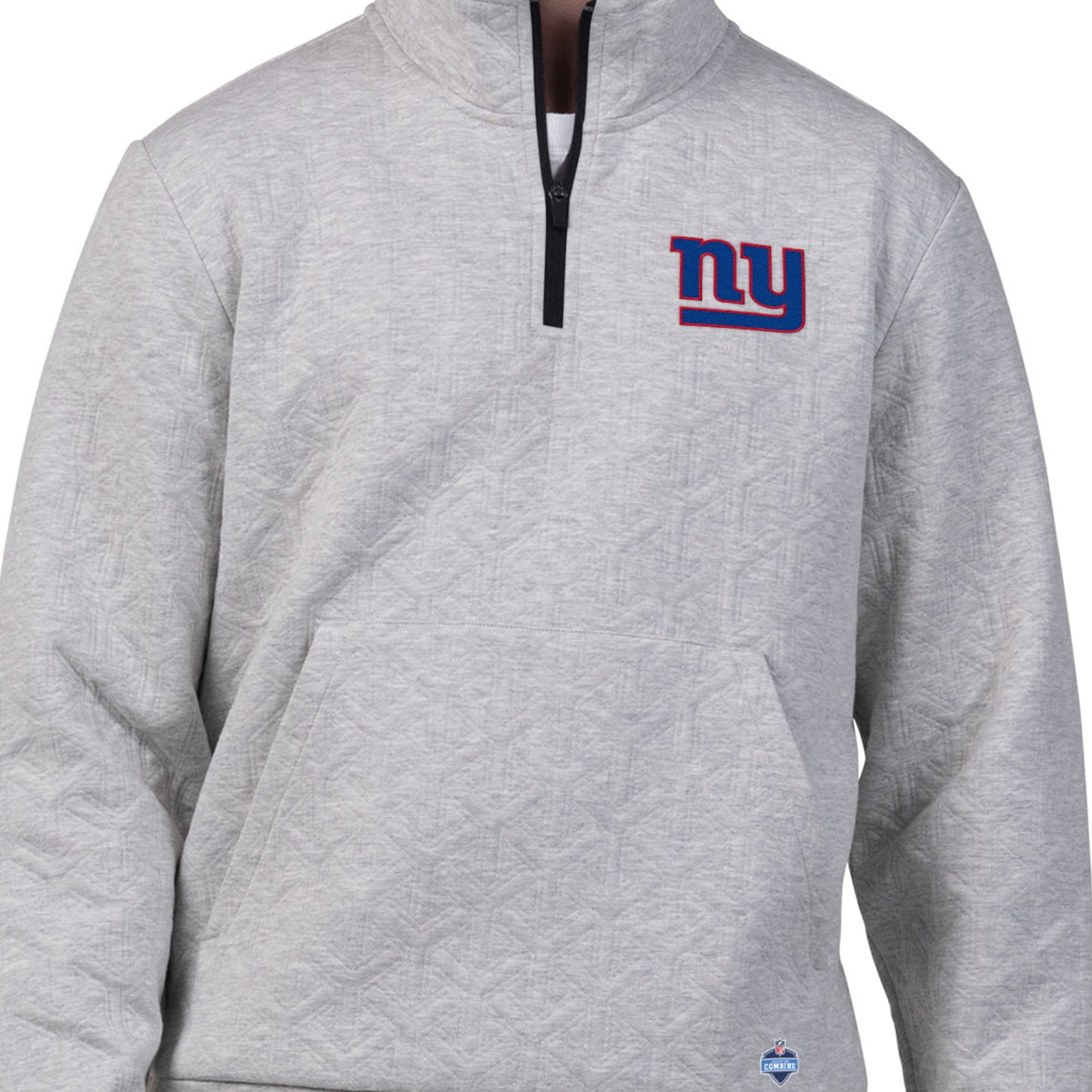New York Giants Men's NFL Combine Textured 1/4 Zip Pullover Longsleeve Fleece