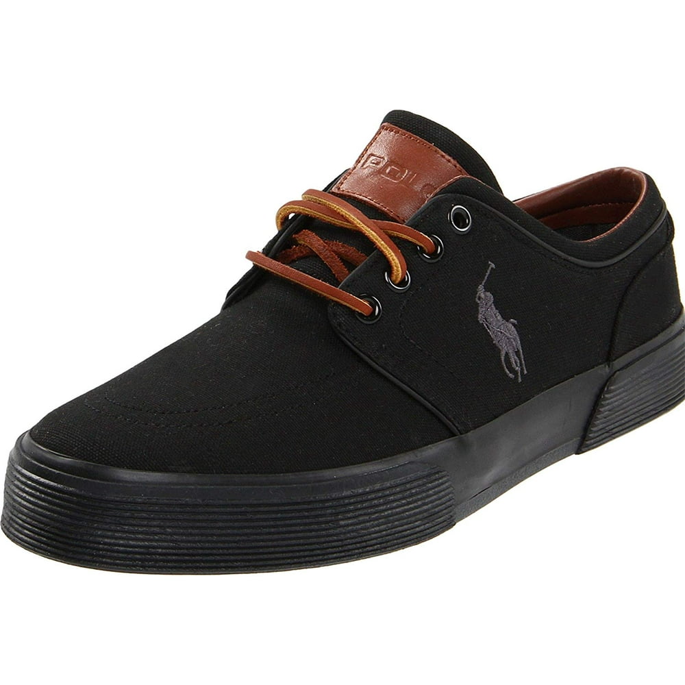 Polo Ralph Lauren - Polo Mens Ralph Lauren Faxon Low Canvas Sneaker, Adult, Black/Black
