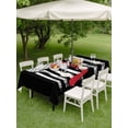 thumbnail image 5 of 60x102 Inch Outdoor Tablecloth with Umbrella Hole Zipper Rectangle Black American Flag Rectangular Tablecloths Outside Waterproof Vintage Red Hockey Star Strip Flag Patio Table Cover for Picnic Party, 5 of 8