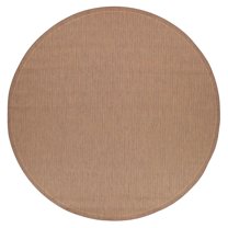 Couristan 7.5' Saddle Stitch Round Area Throw Rug - Cocoa Brown
