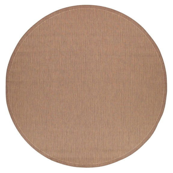 Couristan 7.5' Saddle Stitch Round Area Throw Rug - Cocoa Brown