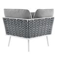 thumbnail image 3 of Modway Stance 4 Piece Outdoor Patio Aluminum Sectional Sofa Set in White Gray, 3 of 10