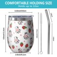 thumbnail image 5 of 12oz Stemless Wine Tumblers White Cow Strawberry Heart Pattern Vacuum Insulated Stainless Steel Travel Tumbler Cups Mug with Lid and Straw for Champaign,Cocktail,Beer with Cleaning Brush, 5 of 5