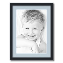ArtToFrames 17x23 Matted Picture Frame with 13x19 Single Mat Photo Opening Framed in 1.25 Satin Black and 2 Baby Blue Mat (FWM-3926-17x23)