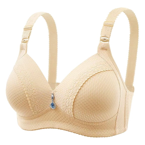 Beige Bras for Women No Underwire Women's Orthopedic Anti Sagging Bras for Senior Women Posture Correcting Bra Breathable Bras