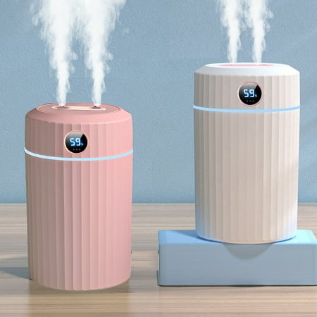 

Gpoty 2PCS Ultrasonic Cool Mist Humidifier for Bedroom 2L Humidifiers with 2 Spray Nozzles 7-Color LED Light and Real-time Humidity Display USB Humidifier for Bedroom Office