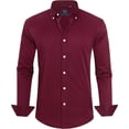 thumbnail image 1 of J.VER Camisas de vestir para hombre, camisa formal de manga larga, elástica, sin arrugas, informal, con botones, 1 of 4
