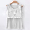 thumbnail image 4 of Hauaitttt's Summer Tank Top with Built In Pads Elastic Band Sleeveless Casual Vest Undershirt Muscle Womens Sleeping Top Athletic Top Bodysuit Top Women Shirt Women Sleeveless Cardigan Fitted plus, 4 of 6