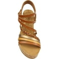 thumbnail image 3 of Blowfish Malibu Heidi Wood Womens Platform Sandals Multi Strap Wedge Sandals (Wood, Bee Honey, Amber/Mars, 7), 3 of 3