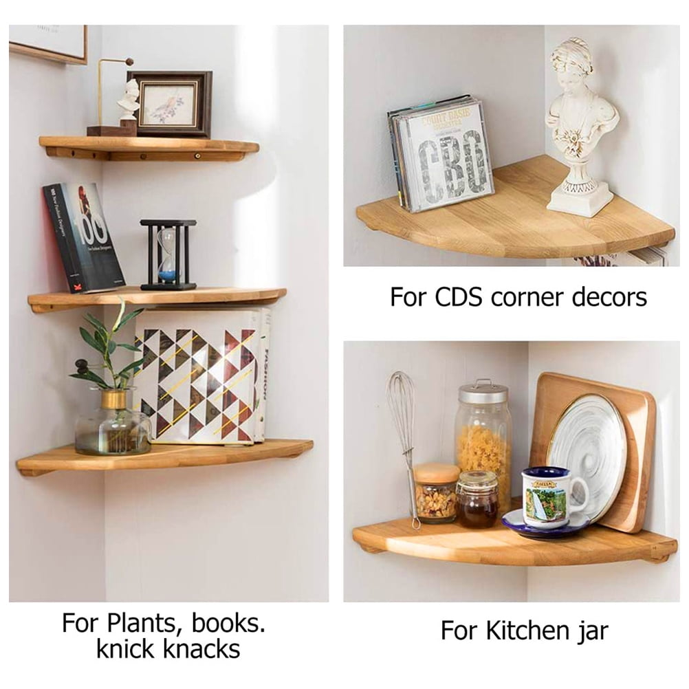 ULTNICE Synthetic Material Floating Corner Shelf Wall-mounted for Decorators 1 Set