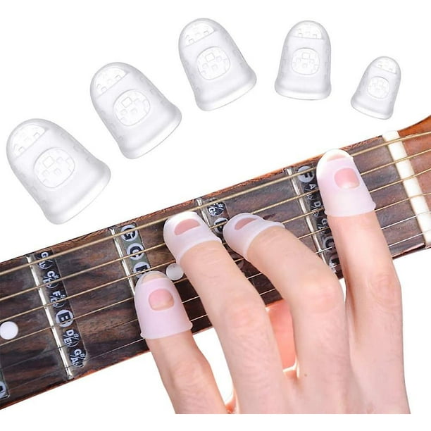 Guitare de protection des doigts en silicone, 40 pièces 5 tailles
