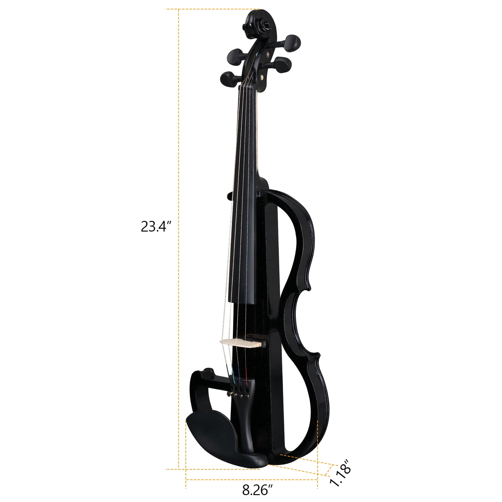 Ktaxon Full Size Electric Violin, 4/4 Acoustic Silent Electric Violin for Beginner Adults Teens with Case, Black