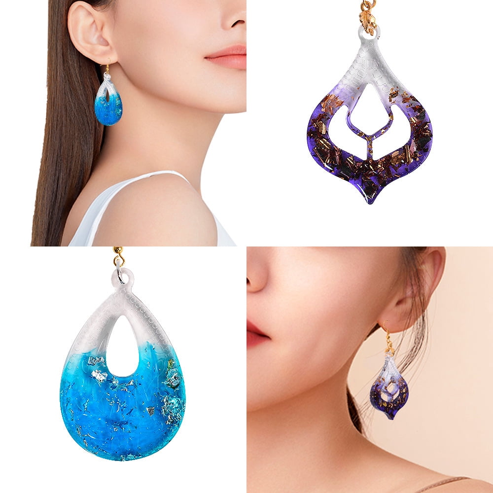 1PC earring silicone mold, various shapes of handmade pendant molds, jewelry necklace earring resin molds, DIY crafts crystal molds, suitable for necklace pendant jewelry making supplies