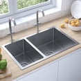 thumbnail image 5 of vidaXL Undermount Kitchen Sink with Strainer Stainless Steel Sink Rectangular, 5 of 5