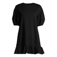 thumbnail image 3 of Scoop Women's Sweatshirt Dress with Ruffle Hem, 3 of 5