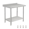 thumbnail image 1 of Table de Travail d'Infusion à Double Couche en Acier Inoxydable Robuste – 30x24x35 Po, Certifiée NSF, Tablette Inférieure Réglable, Bord Arqué, pour Restaurant, Boulangerie, Cuisine Familiale – Taille : 30*24*35 Po, Sans Roulettes, 1 of 7