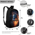 thumbnail image 4 of Uorisanigo Flaming Horse School Bag for Boys 6-12 Year Old with Padded Straps Kids Backpack Casual Daypack Travel or Sports Bags Universal Fit Preschool Elementary Kindergarten, 4 of 6